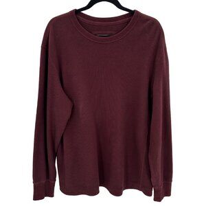 Eddie Bauer Mens Long Sleeve Crew Neck Thermal Shirt Size L  Maroon